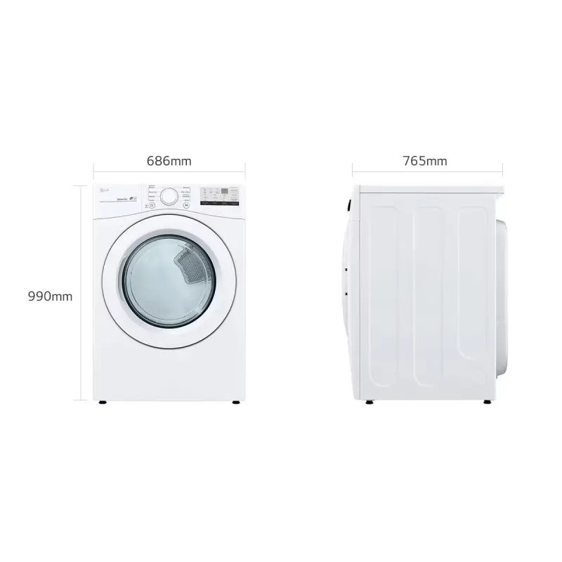 SECADORA LG A GAS DE 20KG THINQ DF20WV2W SMART DIAGNOSIS